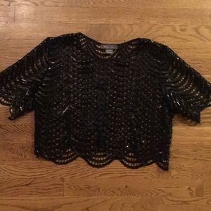 Black Sequined Crop Top worn once